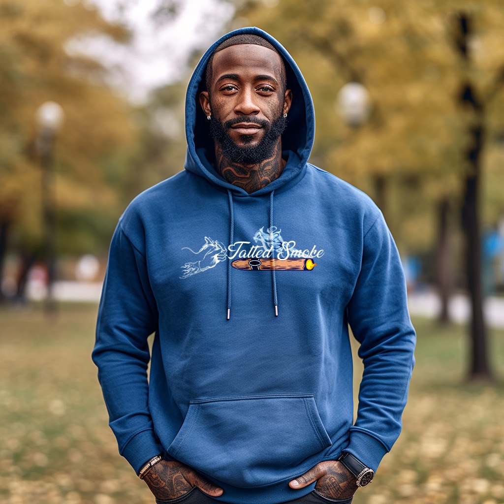 Tatted Smoke Embroidery Hoodie