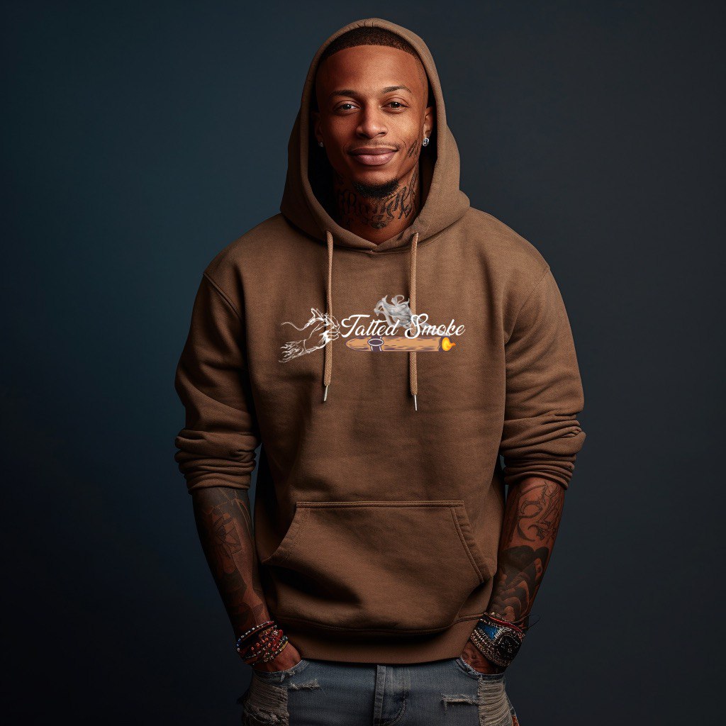 Tatted Smoke Embroidery Hoodie