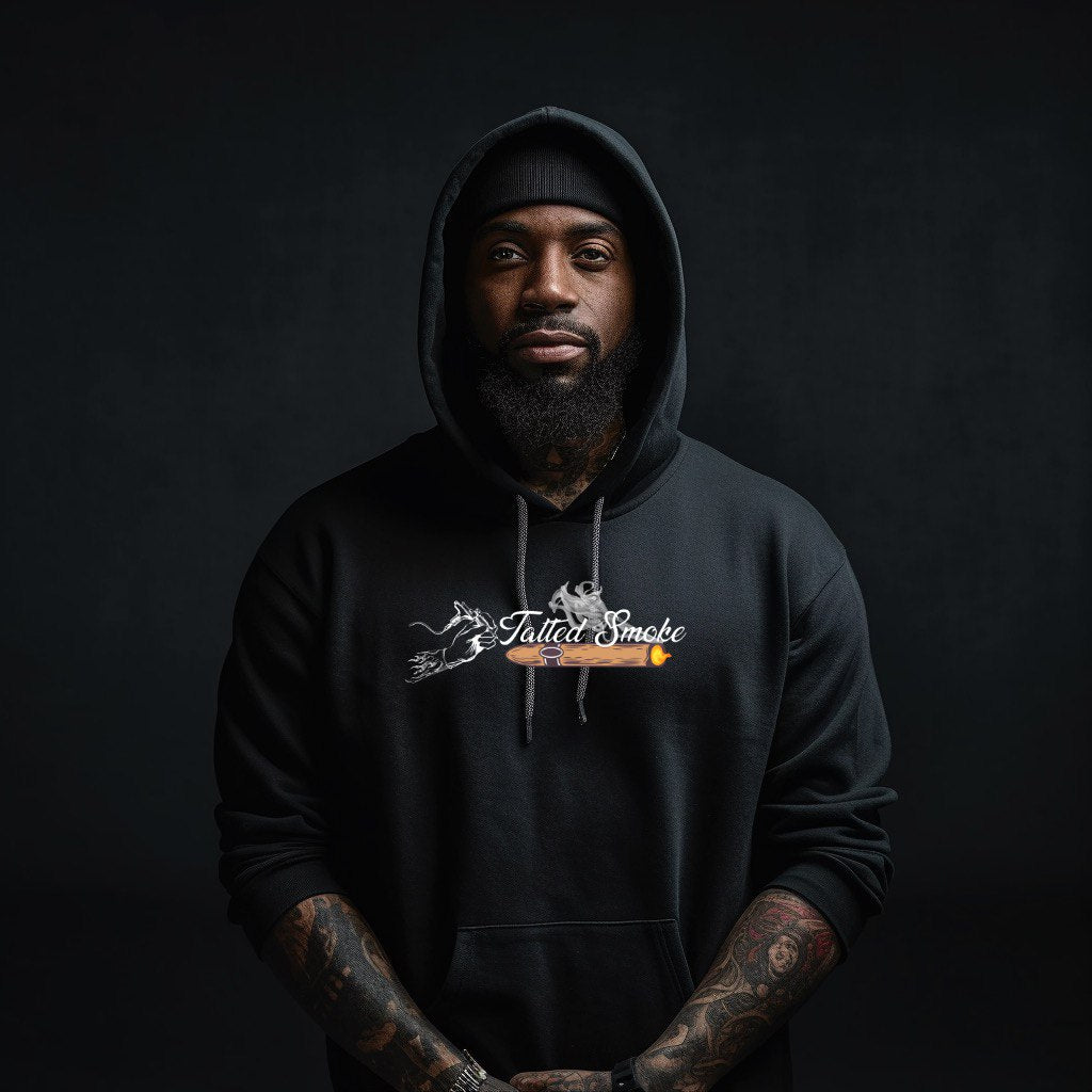 Tatted Smoke Embroidery Hoodie