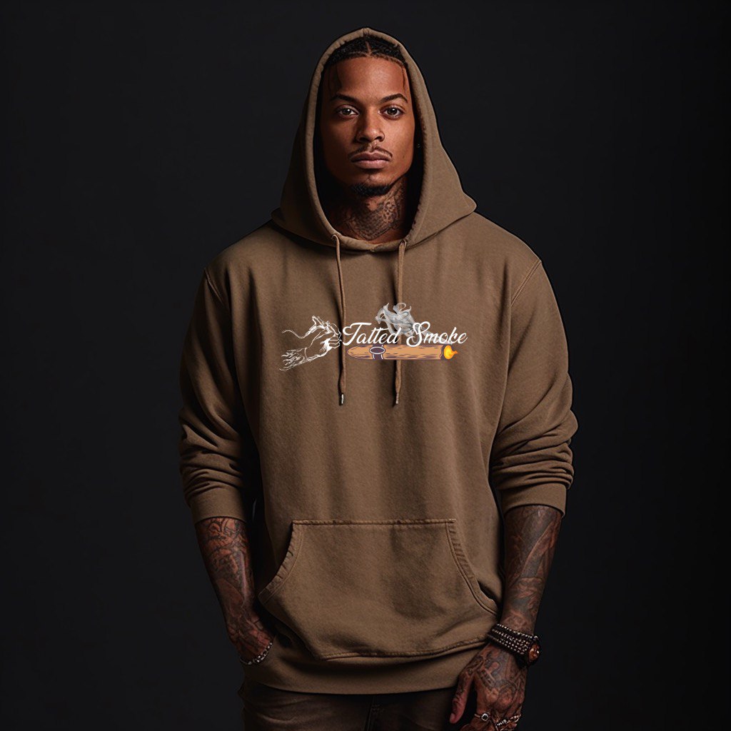 Tatted Smoke Embroidery Hoodie