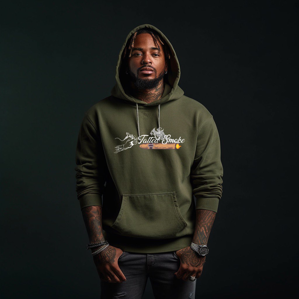Tatted Smoke Embroidery Hoodie