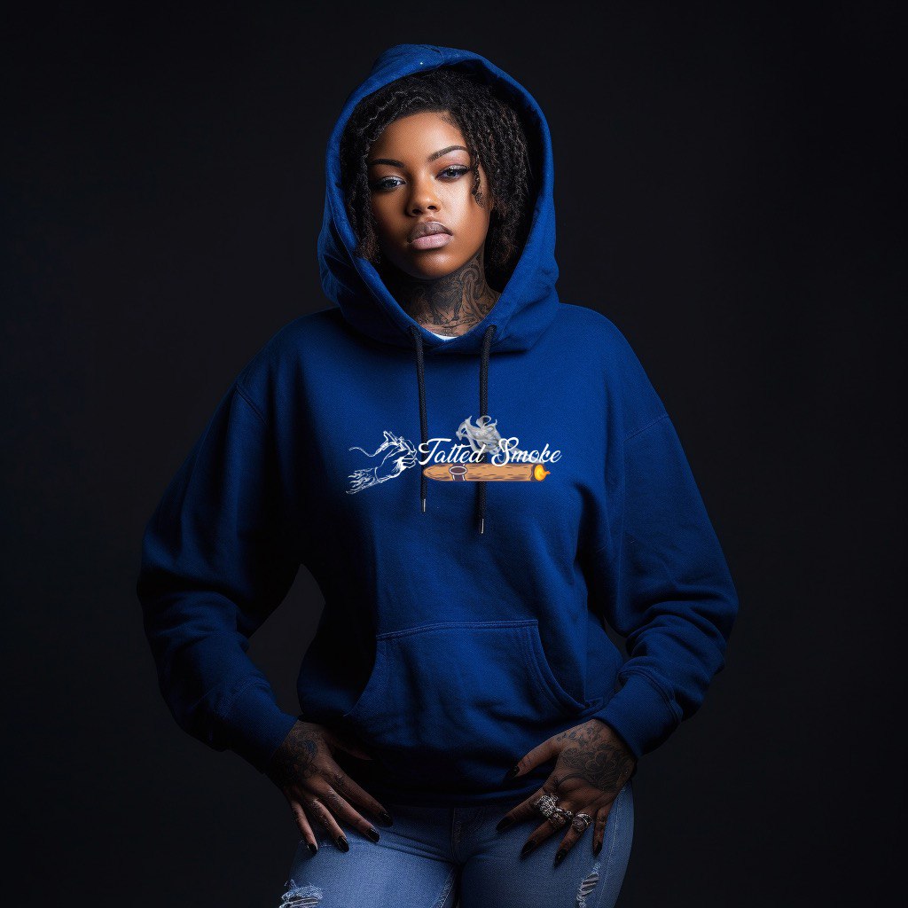 Tatted Smoke Embroidery Hoodie