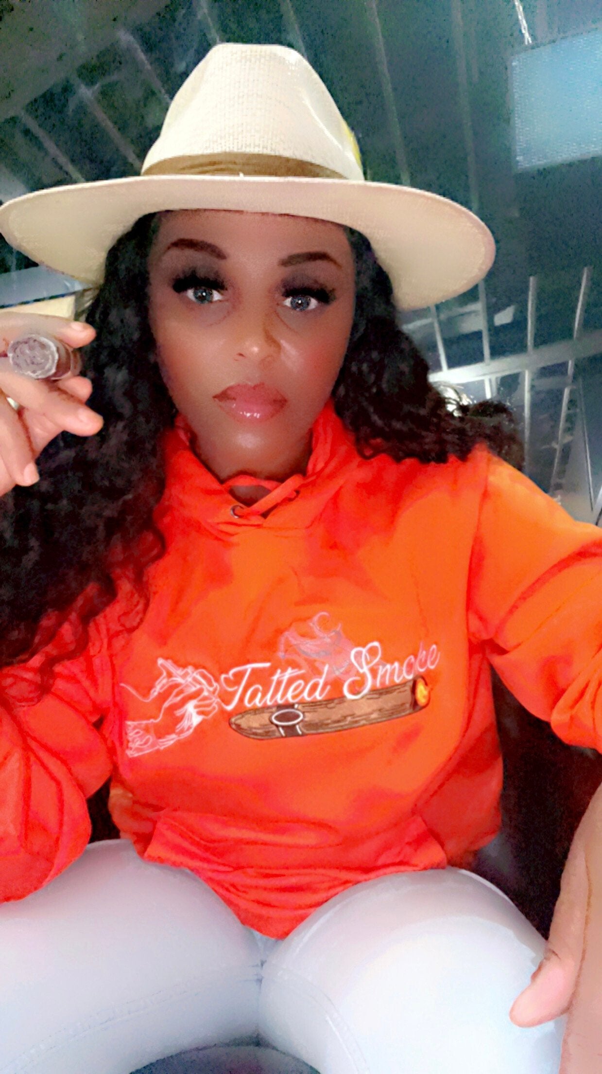 Tatted Smoke Embroidery Hoodie